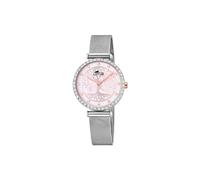 Lotus Damen Uhr Analog aus Edelstahl 316L Silber - Quarzwerk - Mineralglas hochresistent - 5 ATM wasserdicht 18709/2 - Trendy