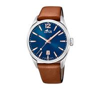 Lotus Herren Analog Uhr Braun Leder - Quarz - Kalender - Mineralglas - 10 ATM Wasserdicht Klassische Uhr 18693/2 Chrono