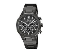 Lotus Herren Analog Uhr Edelstahl 316L Schwarz - Quarz - Chronograph - Kalender - Mineralglas - 5 ATM Wasserdicht 18849/1 Freedom