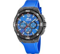 Lotus Herren Analog Uhr Kautschuk Blau - Quarz - Chronograph - Kalender - Mineralglas - 10 ATM Wasserdicht - 18975/1 Chrono