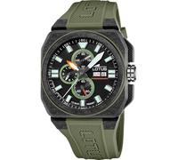 Lotus Armbanduhr 18976/1 Chronograph Quarz Kalender Kautschuk Grün Mineralglas 10 ATM Herren