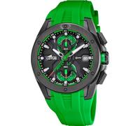 Lotus Herren Analog Uhr Kautschuk Grün - Quarz - Chronograph - Kalender - Mineralglas - 10 ATM Wasserdicht 18943/4 Vortex