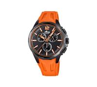 LOTUS Herrenuhr 18952/6 Outlet Edelstahlgehäuse 316l Schwarz Kautschukband Orange, Schwarz