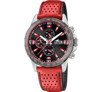 LOTUS Herrenuhr 18957/3 Outlet Gehäuse aus Edelstahl 316L grau Lederband rot, Schwarz