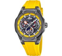 LOTUS Herrenuhr 18946/1 Vortex Gehäuse aus Edelstahl 316L, Schwarz, Kautschukarmband, Gelb, Schwarz