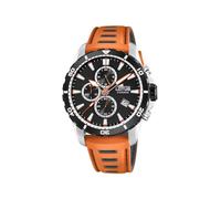 Lotus Herren Analog Uhr Oranges Kautschuk - Quarz Sportuhr Herren - Chronograph - Kalender - Mineralglas - 5 ATM Wasserdicht 18600/2 Special Prices