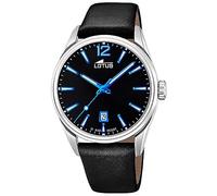 Lotus Herren Armbanduhr 18693/6 – Edelstahl & Leder, 42 mm, Silber-Blau-Schwarz, Quarz, 10 Bar