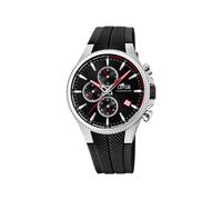 Lotus Herren Chronograph 18621/2 – Quarz, schwarzes Gummiarmband, Kalender, Mineralglas, 5 ATM