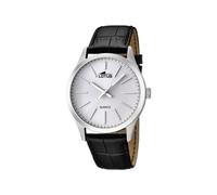 Lotus Herren Analog Uhr Schwarzes Leder - Quarz - Mineralglas - 5 ATM Wasserdicht - Klassische Uhr 15961/1 Minimalist