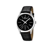 Lotus Herren Analog Uhr Schwarzes Leder - Quarz - Mineralglas - 5 ATM Wasserdicht - Klassische Uhr 15961/3 Minimalist