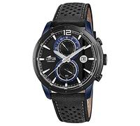 Lotus Herren-Armbanduhr Chronograph Khrono Sport mit Leder-Armband schwarz Quarz-Uhr UL18367/2