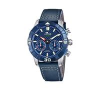 Lotus Herren Hybrid Smartwatch Connected Blau Leder - Analoge Intelligente Uhr - 10 ATM Wasserdicht 18811/3 - Musiksteuerung, Schrittzähler, Anrufbenachrichtigungen