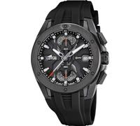Lotus Herrenuhr Analog aus Edelstahl und Kautschuk Schwarz