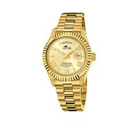 Lotus Herrenuhr Analog Edelstahl 316L Gold - Quarz Datum - Mineralglas, Wasserdicht 10 ATM - 18857/1 Freedom