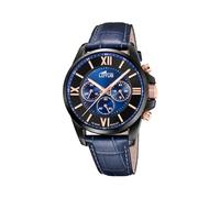 Lotus Herrenuhr Analog Leder Blau - Quarz Chronograph - Mineralglas, Wasserdicht 10 ATM Elegant - 18881/2 Special Prices