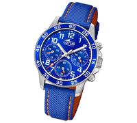 Lotus Jugend Kinderuhr Leder blau orange Lotus Junior Armbanduhr UL18581/6