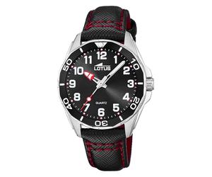 Lotus Jungenuhr Analog aus Leder Schwarz
