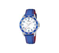 Lotus Kinder Uhr Analoge Leder Blau - Quarzwerk - Hochfestes Mineralglas - Wasserdicht 5 ATM - Klassisch 18787/4 - Junior Collection