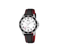 Lotus Kinder Uhr Analoge Leder Schwarz - Quarzwerk - Hochfestes Mineralglas - Wasserdicht 5 ATM - Klassisch 18787/6 - Junior Collection