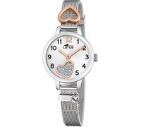 Lotus Kinder Mesh-Armbanduhr 18659/1 Edelstahl 316L Silber mit Herzen 24 mm Quarz