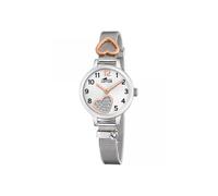 Lotus Kinder Mesh Armbanduhr Edelstahl Silber mit Herzen 24mm