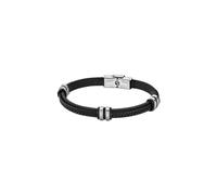 Lotus - LS1829-2/1: Herren-Armband Leder und Stahl - Schwarz, 22 cm, Leder Edelstahl, Ohne Stein