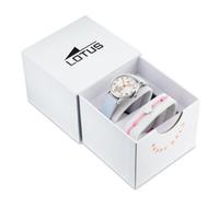 Lotus Analog Kinderuhr für Mädchen mit blauem Lederarmband - Quarzwerk - Hochresistentes Glas - Wasserdicht 5 ATM - Klassisch 18406/G - Mit Geschenkarmband - Junior Collection