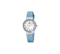 Lotus Kinder Armbanduhr Leder Blau mit Blume 36mm