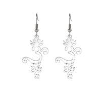 Lotus Om Ohrring für Frauen Edelstahl Spirituelle Symbol Om Lotus Blume Dangle Ohrringe Yoga Schmuck Inspiration Geschenk (Silber)