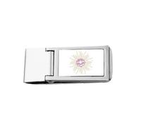 Lotus Open Pure Mind Art Deco Fashion Slim Money Clip Stainless Holder Pocket Wallet