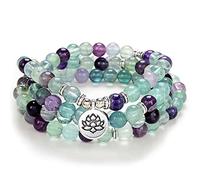 Lotus Seed Charm Mala Beads 108 Armband Halskette Bedeutungsvolle handgemachte Geschenke Yoga Schmuck (Grüner Fluorit (Green Fluorite))