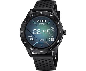 Lotus Smartime Digital Herren Armbanduhr aus Edelstahl mit Armband aus Silikon in der Farbe Schwarz 47 mm