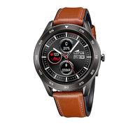 LOTUS Smartime Digital Herren Armbanduhr aus Edelstahl mit Lederarmband in der Farbe Braun 47 mm