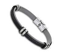 Lotus Style Armband Damen/Herren LS1829-2/4 Leder grau schwarz JLS1829-2-4