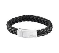 Lotus Watches Armband für Damen LS2095-2/2 – Edelstahl und Leder, Silber/Schwarz, Ø 22 cm