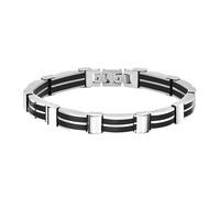 Lotus Style Armband für Herren aus Edelstahl in der Farbe Silber und Schwarz, Durchmesser: 21,5 cm, LS1878-2/3