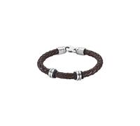 Lotus Style Armband für Herren aus Edelstahl und Leder in der Farbe Silber und Braun, Durchmesser: 22 cm, LS2093-2/2