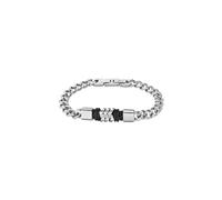Lotus Style Armband für Herren aus Edelstahl und Leder in der Farbe Silber und Schwarz, Durchmesser: 21 cm, LS2104-2/2