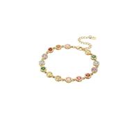 LOTUS Style LS2793-2/2 Damen-Armband, vergoldet, mit mehrfarbigen Kristallen, Glieder-Design, eleganter Schmuck, verstellbar, Geschenk für Damen