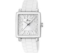 Lotus Damen Uhr Analoge aus Weißem Kautschuk - Quarzwerk - Damenuhr - Mineralglas Hochresistent - 5 ATM Wasserdicht - Special Prices 15741/1