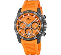 Lotus Uhr Für Herren 18974/6 Chrono Schwarz Kohlefaser Case OrangeSilikon Band