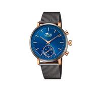 Lotus Herren Hybrid-Smartwatch 18805/2 Edelstahl 42 mm 10 Bar Grau-Rosegold-Blau mit Musiksteuerung