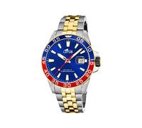 Lotus Watch, Herrenuhr aus Edelstahl mit Einer Größe von 45mm und einem blauen Ziffernblatt, blau rote Lünette, 10Bar, 18768/3