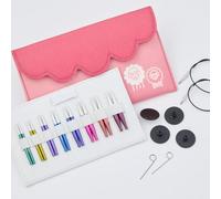 Lotus Yarns KP Zing 5,1 cm austauschbares Rundstricknadel-Set, Aluminium-Mini-IC-Nadelspitzen mit glatter Nylonschnur, ideal für Socken, Handschuhe, Ärmel und Kragen