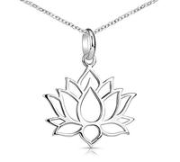 Lotusblüte Kette Silber 925 - Lotus Schmuck Halskette Damen KA-69-S_K30-45