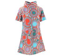 Loud Originals Damen 60er Jahre Stil Etuikleid Retro Mod Minikleid Ärmellos Baumwolle Tunika Festival Sommer Party Outfit, Retro Circle Red Teal, L