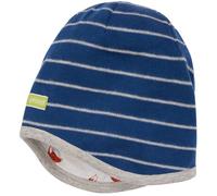 loud + proud Unisex Kinder Wendemütze Ringel, GOTS Zertifiziert Beanie-Mütze, Ultramarine, 45-48 EU