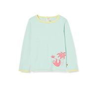 loud + proud Baby - Mädchen Striped Shirt with Print Organic Cotton Langarmshirt, per Pack Grün (Mint MIN), 62/68 (Herstellergröße: 62/68)