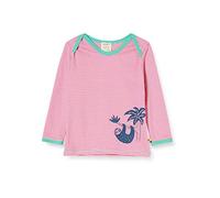 loud + proud Baby - Mädchen Striped Shirt with Print Organic Cotton Langarmshirt,per Pack Rosa (Azalea aza),62/68 (Herstellergröße:62/68)