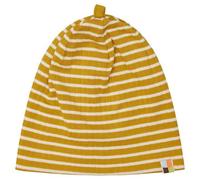loud + proud Babys & Kinder Beanie gestreift mit Rippe, GOTS-zertifiziert Curry(Gelb) 86/92